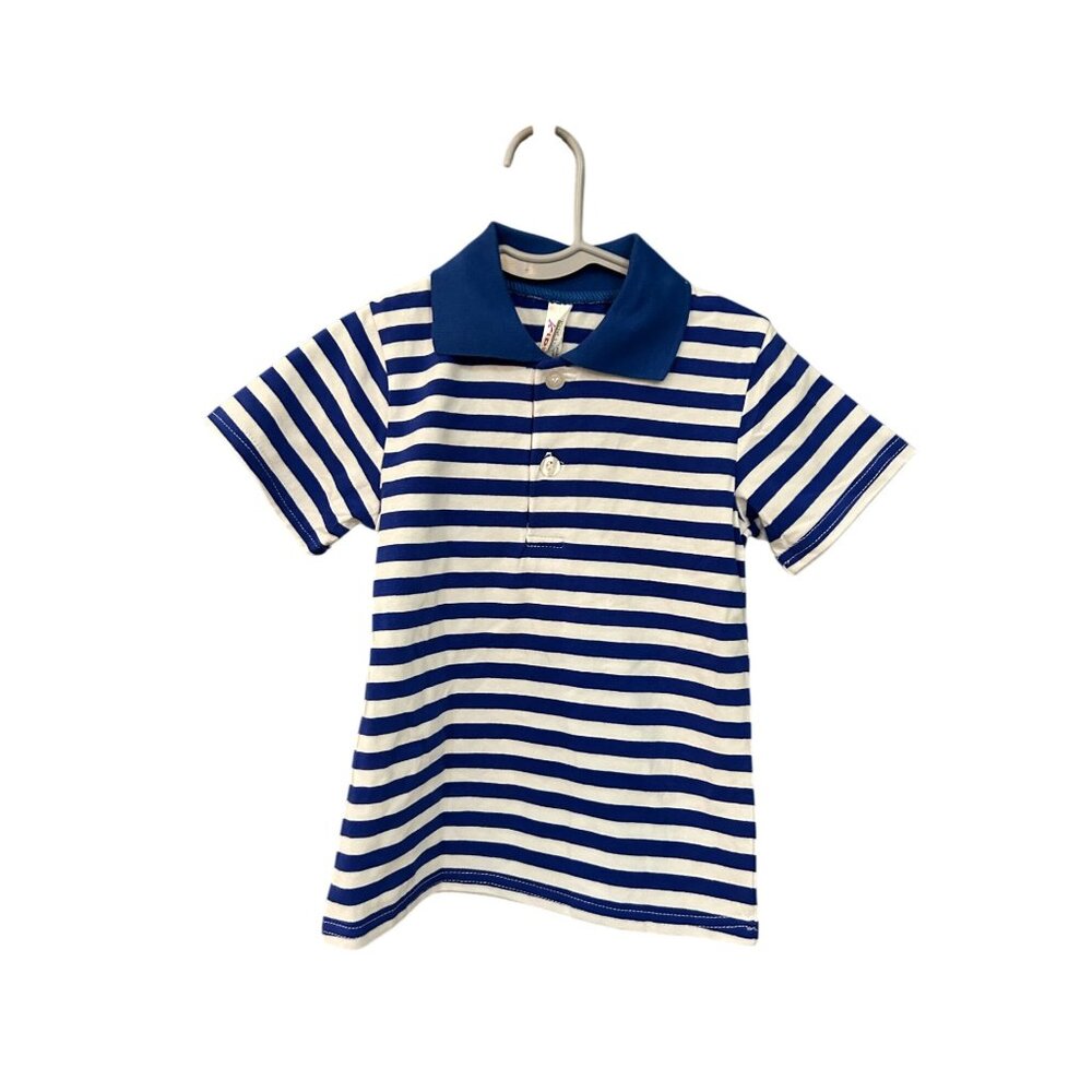 New without tags Blue & White Striped Polo 2T, MSRP $20